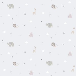 Gray wallpaper with animals