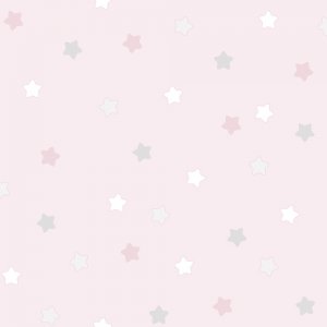Pink wallpaper with colorful stars