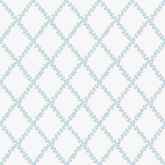 Wallpaper-with-blue-floral-rhombuses