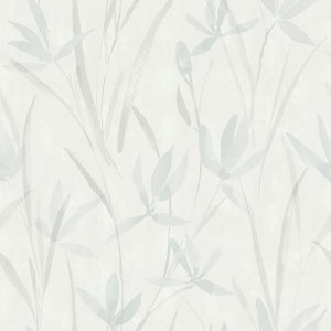 Wallpaper with a floral pattern in shades of gray