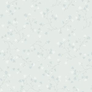 Wallpaper with white flowers on a mint background