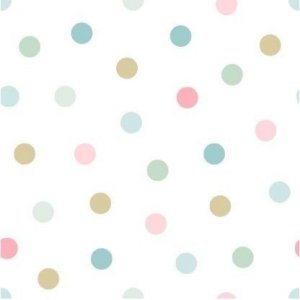 Wallpaper with powder, blue and mint polka dots