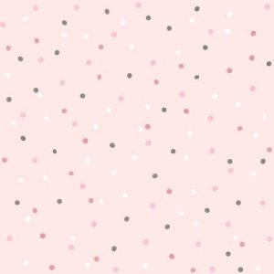Powder wallpaper with gray and pink polka dots