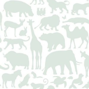 Wallpaper with mint animals