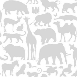 Wallpaper with gray animals