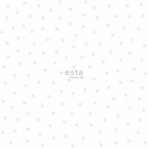 Wallpaper with powdery polka dots on a white background