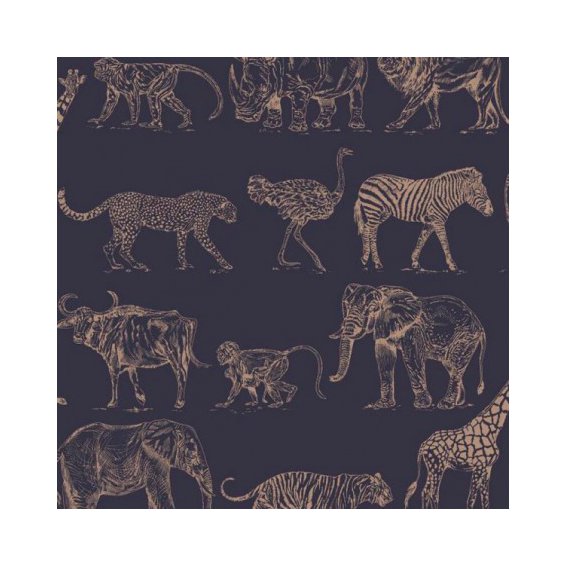 wallpaper-with-golden-animals-on-a-navy-blue-background