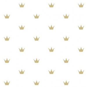 White wallpaper with golden crowns