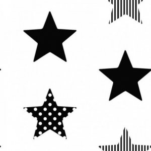 Wallpaper with black stars on a white background