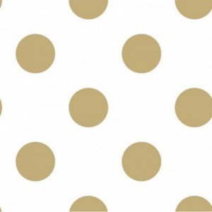 Wallpaper with large golden polka dots