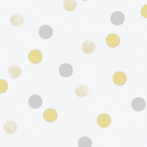 Wallpaper with gray and yellow polka dots