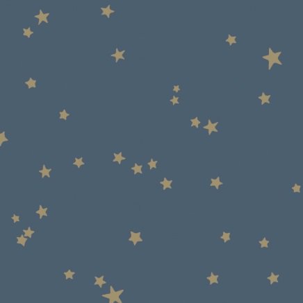 Wallpaper with golden stars on a navy blue background - Walls - Shop  on-line - Caramella