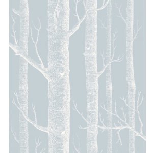 Wallpaper with white trees on a gray background