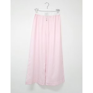 Powder Pink pajama pants with white polka dots