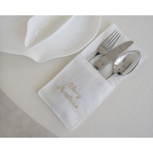 Linen cutlery pouch 10 pcs