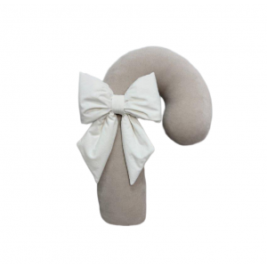 Beige Christmas cane with a bow