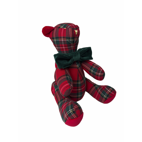 Teddy bear in red plaid
