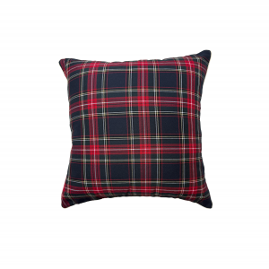 Navy blue pillow in Scottish tartan