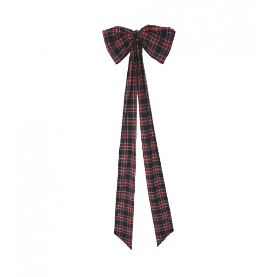 Giant bow in navy plaid pattern 190/200 cm