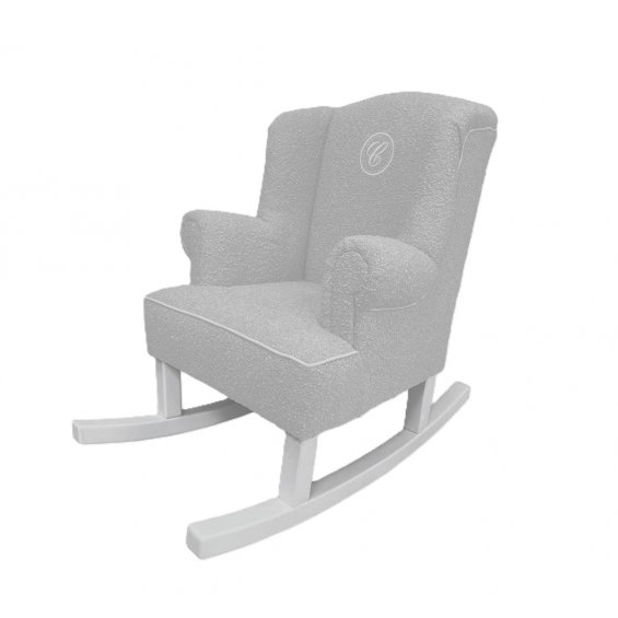 Boucle mini rocking armchair grey