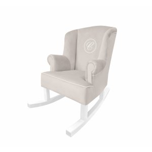 Beige mini rocking armchair with emblem