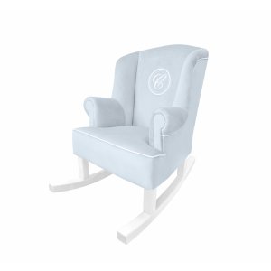 Blue mini rocking armchair with emblem