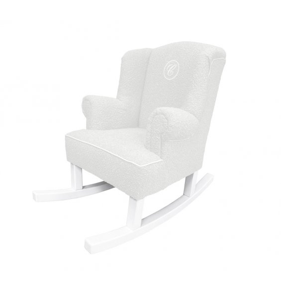 Ivory mini rocking armchair boucle