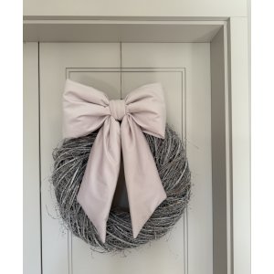 Decorative velvet bow powder pink