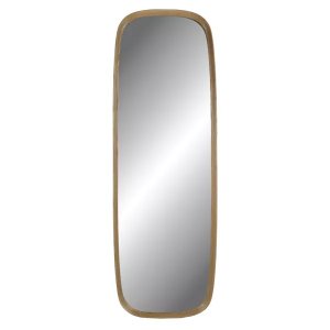 QUERCUS - mirror - oak  /  mirror glass - L 180 x W 5,5 x H 60 cm - natural