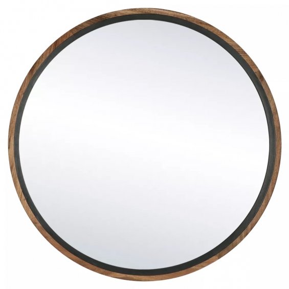 GRAMM - mirror - acacia wood - DIA 90 x W 4,5 cm - natural/black