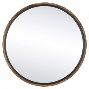 GRAMM - mirror - acacia wood - DIA 50 x W 4,5 cm - natural / black