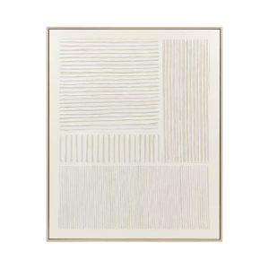 BLANCHE - wall deco - canvas  /  pine wood - L 80 x W 5 x H 100 cm - white