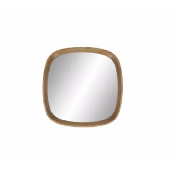 QUERCUS - mirror - oak / mirror glass - L 100 x W 4,5 x H 100 cm - natural