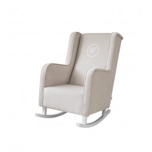 Rocking armchair Modern beige with emblem