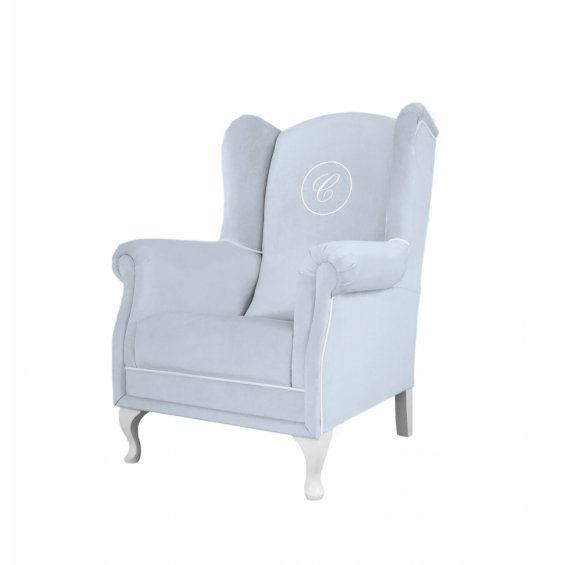Azure armchair with emblem