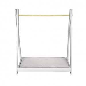 Standing hanger with beige shelf