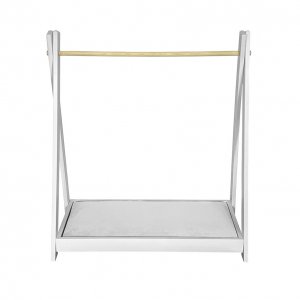 Standing hanger with grey shelf