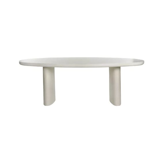 PIASTRO - table - lime plaster - L 220 x W 100 x H 76 cm - off-white