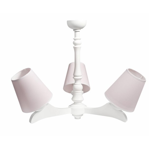 triple-arm chandelier light pink