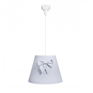 Grey chandelier with bow