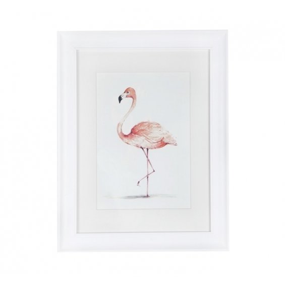 Graphics with standing flamingo