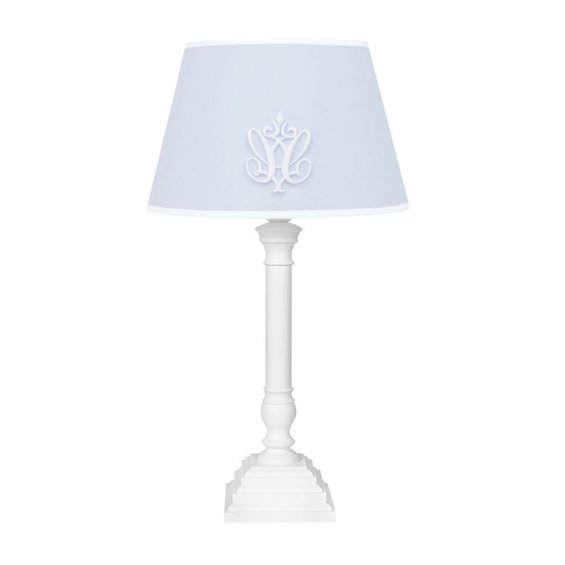 table lamp baby blue with emblem