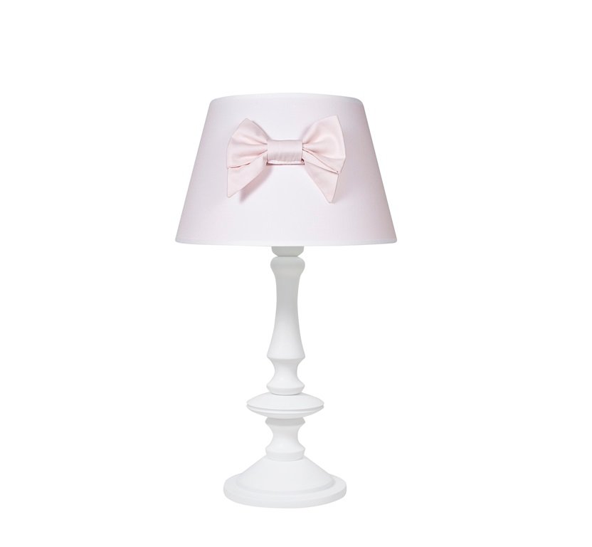 Table Lamp Baby Pink With Bow, Baby Table Lamp