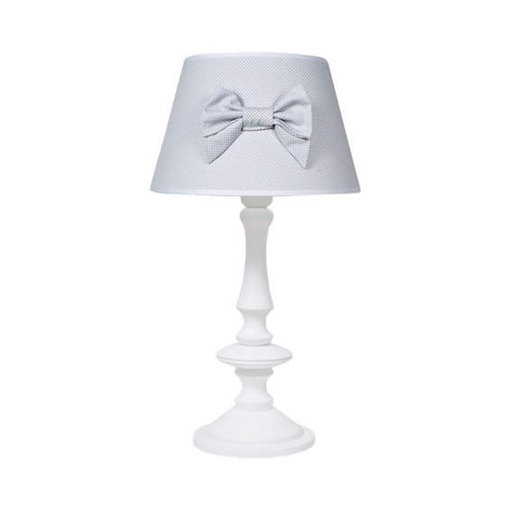 grey lamp with bow