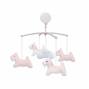 Baby carousel with pink dogs