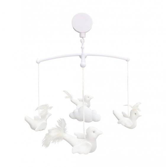 baby carousel with ivory birds
