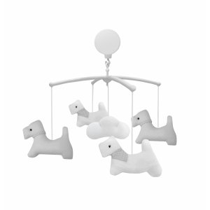 Baby carousel with grey dogs