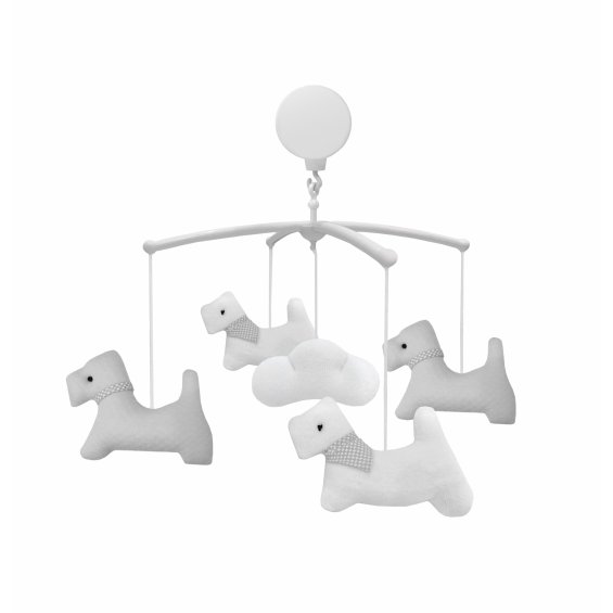 baby carousel with grey dogs