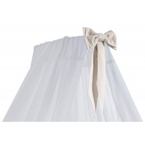 White standing canopy with beige bow