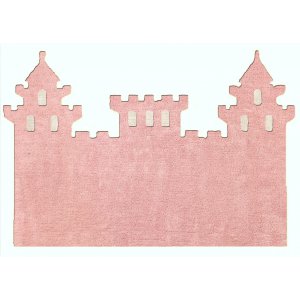 Pink castle-shaped rug
